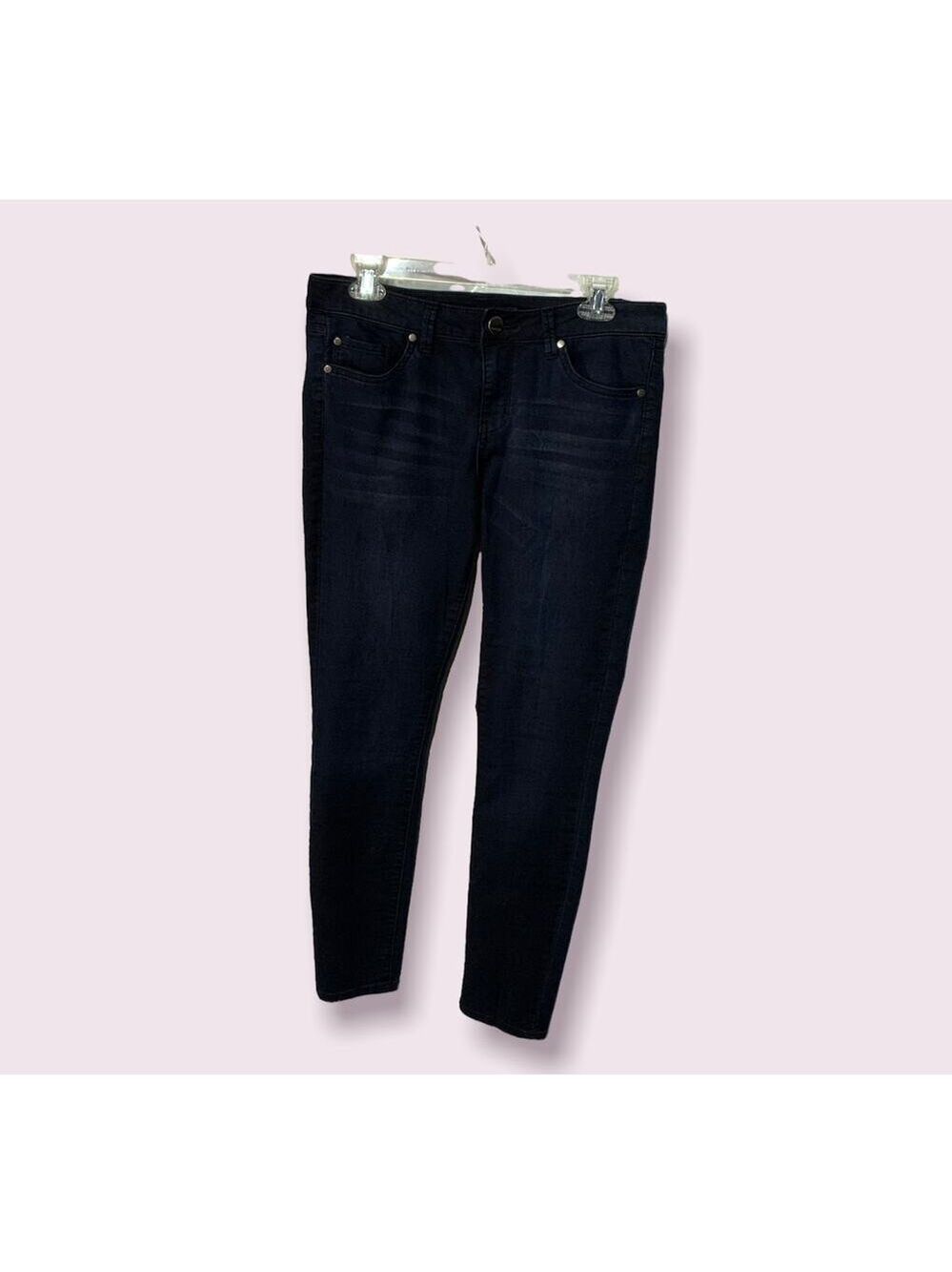 Harper Women's Mid-Rise Dark Rinse Stretch Skinny Denim Jeans Blue Size 29